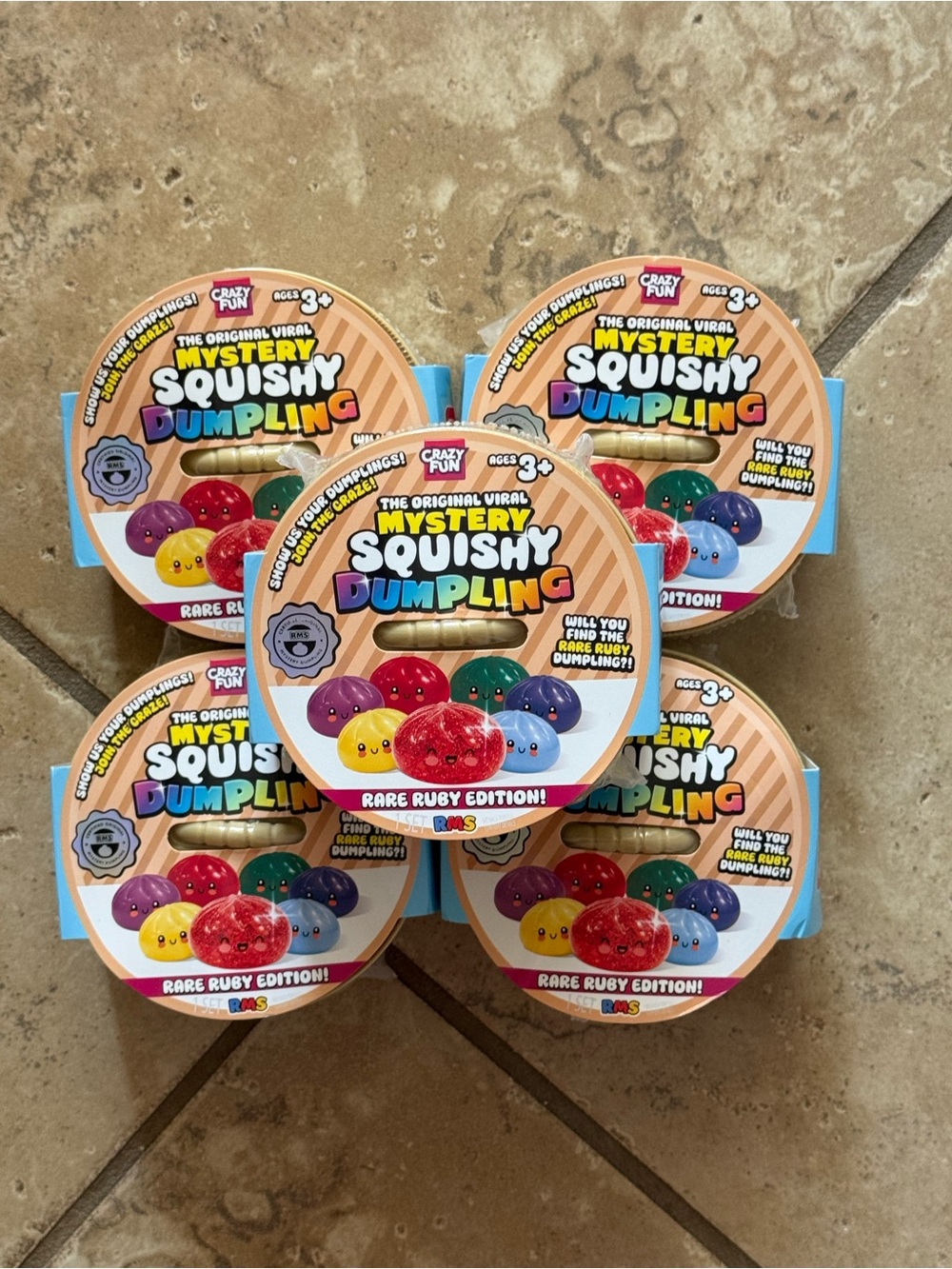 Mystery Squishy Dumpling Kids Toy - Multicolor Rare Ruby Edition by Crazy Fun